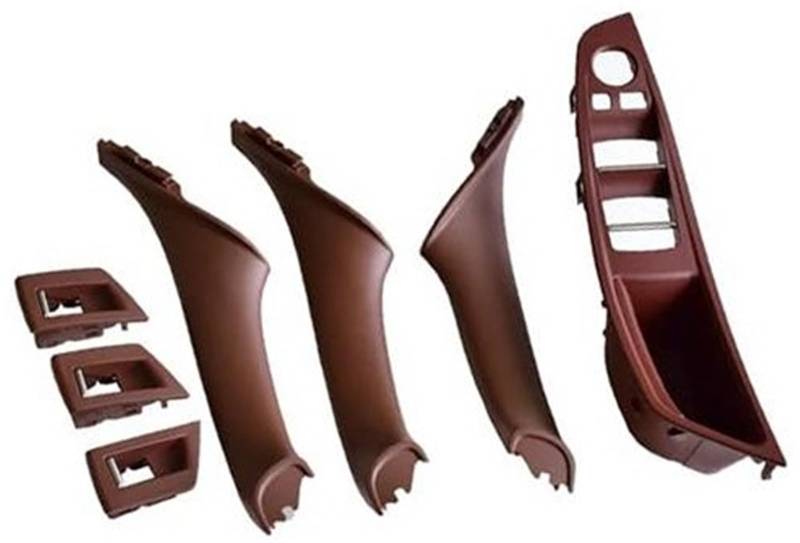 ZEMNLO Kohlefaser RHD Auto-Innentürgriff, for, 5er F10 F11 520d 525d 530d 535i Innenverkleidung Pull Trim Cover Türgriffverkleidung im Auto(Wine Red-7pcs-RHD) von ZEMNLO