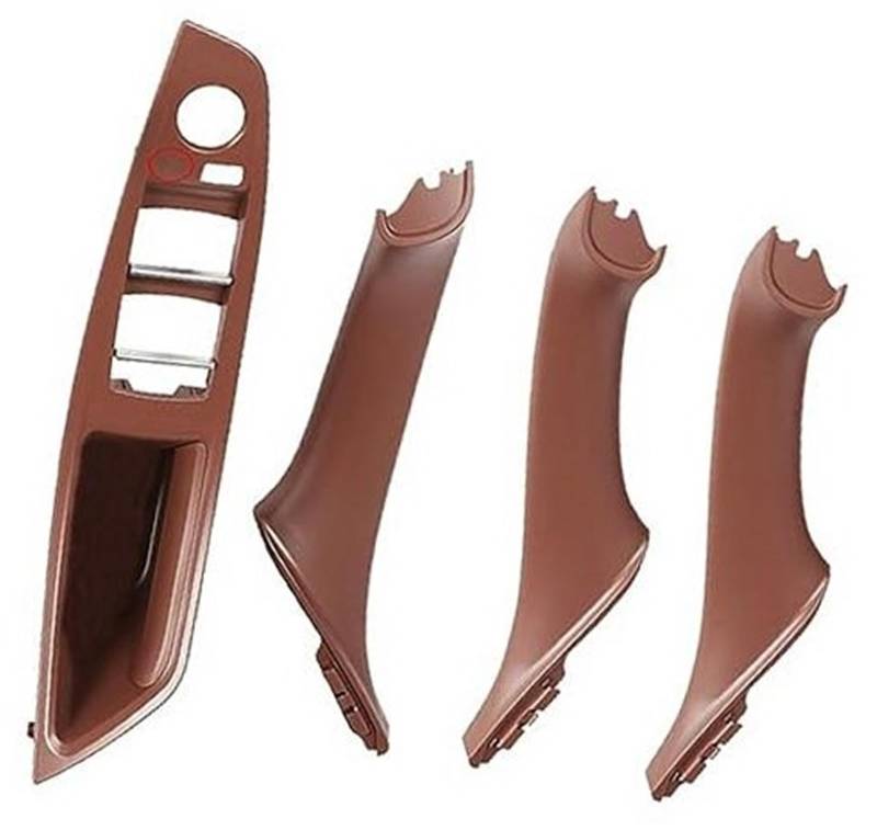 ZEMNLO LHD 7-teiliges Set Auto-Innentürgriff-Zugverkleidung for Beifahrertür, for, F10 F11 F18 520i 523i 525i 528i 535i 51417225851 Türgriffverkleidung im Auto(Red Brown-4pcs) von ZEMNLO