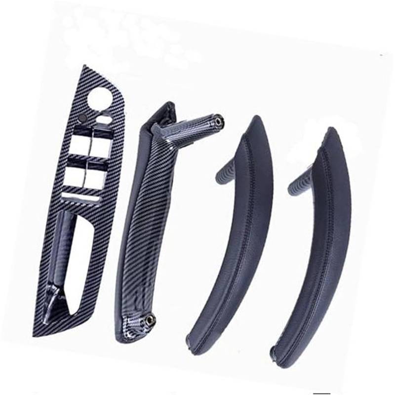 ZEMNLO LHD RHD Auto Innentür Leder Zuggriff Halterung Verkleidungsabdeckung, for, E70 E71 X5 X6 2007-2013 Autozubehör Türgriffverkleidung im Auto(Black LHD-CF-Standard) von ZEMNLO