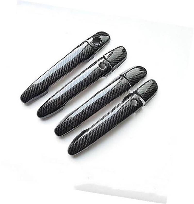 ZEMNLO Rechtslenker, for Mazda, CX-8 CX8 CX 8 2019 2020 Kohlefaser-Autotürgriffabdeckung Chrom-Türgriffabdeckungen(Black 1 Keyhole 2 Buttons) von ZEMNLO