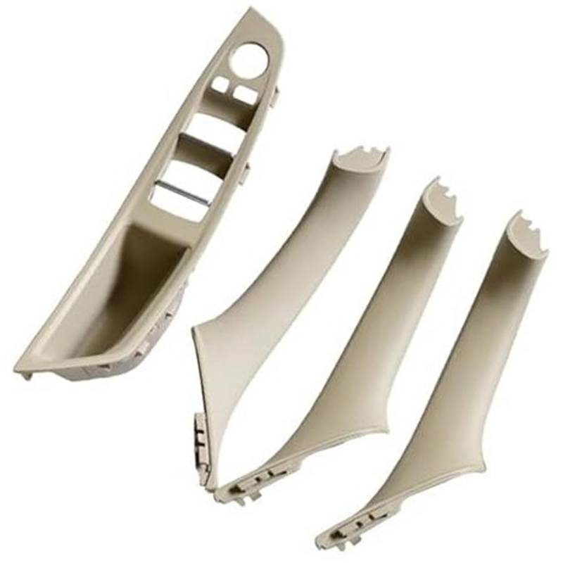 ZEMNLO Rotbrauner LHD-Auto-Innentürgriff, for, 5er F10 F11 520d 525d 530d 535i Innenverkleidung, Zugverkleidungsabdeckung 51417225854 Türgriffverkleidung im Auto(Beige-White-4Pcs) von ZEMNLO
