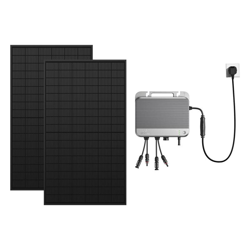Zendure 800W Balkonkraftwerk - Balkonkraftwerk 800W komplett Steckdose - neuester SolarFlow 800 800W Mikro Wechselrichter - Solaranlage Komplettset - 430W x2 bifaziale Solarmodule inkl. Zubehör von ZENDURE SuperCharged