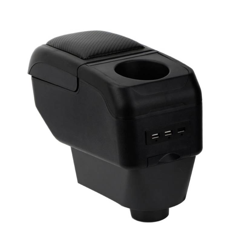 ZENVI MittelArmlehnen Compatible with Seat Ibiza Armlehnen Mittelkonsolen Veranstalter Armlehnen Doppelter und 6 USB-Anschlüsse (Ibiza 6j 2008-2016) von ZENVI