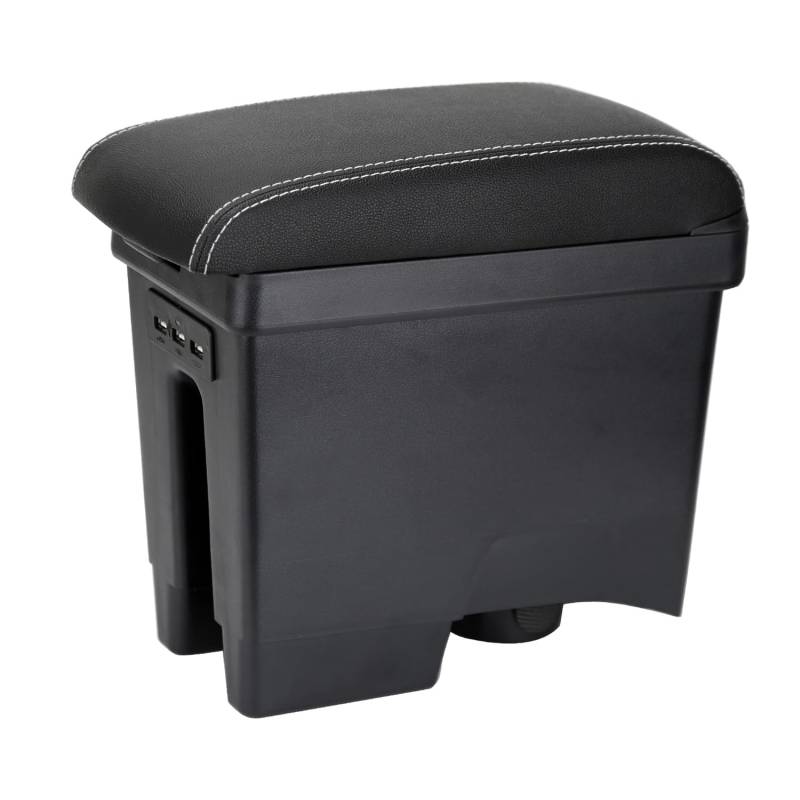 ZENVI MittelArmlehnen Compatible with Volkswagen VW Polo Armlehnen Verwendbar als Ellbogenstütze (2010-2018, Weiße Nähte) von ZENVI