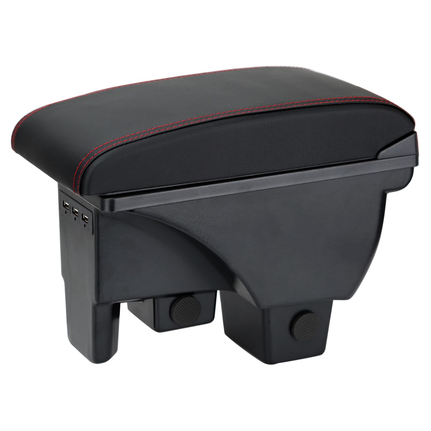 ZENVI MittelArmlehnen Compatible with Volkswagen VW Polo Armlehnen Verwendbar als Ellbogenstütze (2020-2024, Rote Naht) von ZENVI