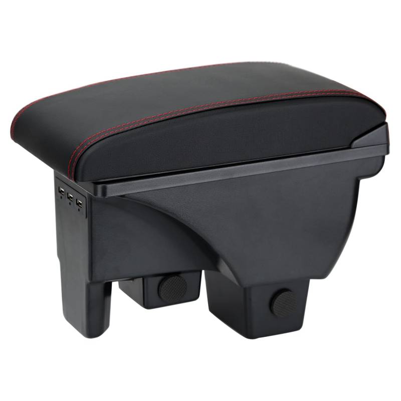 ZENVI MittelArmlehnen Compatible with Volkswagen VW Polo Armlehnen Verwendbar als Ellbogenstütze (2020-2024, Rote Naht) von ZENVI