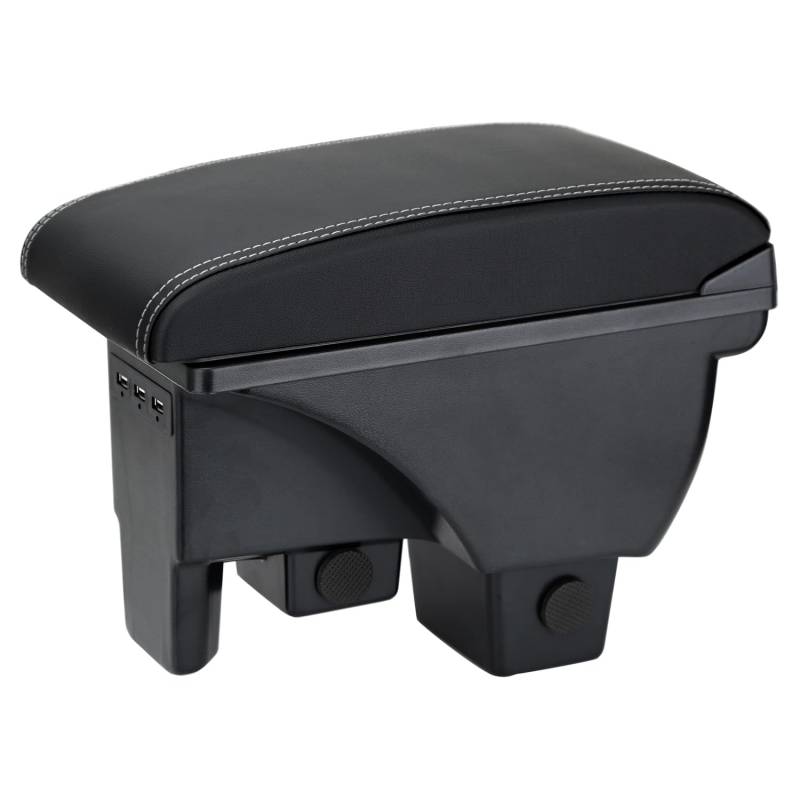 ZENVI MittelArmlehnen Compatible with Volkswagen VW Polo Armlehnen Verwendbar als Ellbogenstütze (2020-2024, Weiße Nähte) von ZENVI