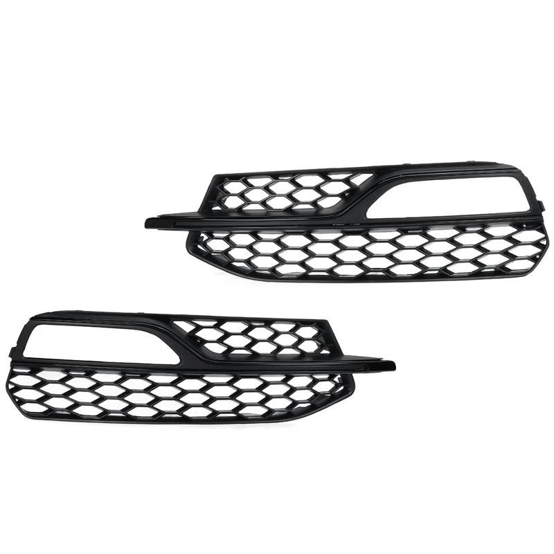 Auto Front Gril Ein Paar Für A3 S3 S-Line 2014–2016 Auto Nebelscheinwerfer Grill Lampenabdeckung Waben Sechskant Frontgrill Front- & Kühlergrille(Glänzend schwarz) von ZERMEA
