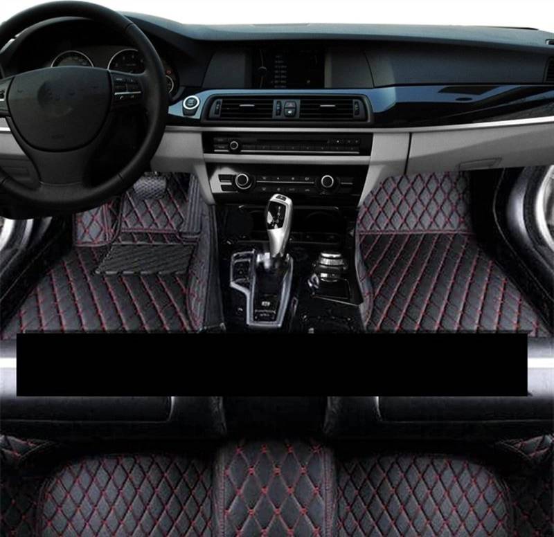 Autoteppich Auto-Fußmatten Für SsangYong Für Tivoli 2015 2016 2017 2018 2019 2020 2021 2022 2023 5 Sitze Allwettermatten (Farbe : Schwarz Rot) von ZERMEA