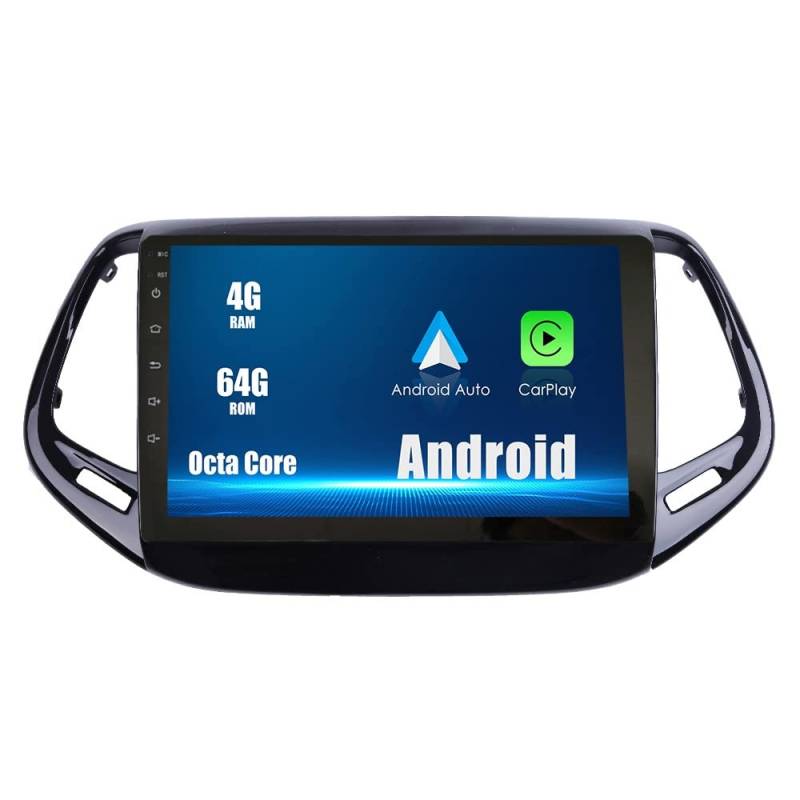 ZERTRAN Android 10 Autoradio Autonavigation Stereo Multimedia Player GPS Radio 2.5D Touchscreen fürJeep Compass 2017-2018 von ZERTRAN