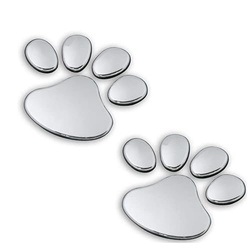 Autoaufkleber Car Sticker Auto Dekoration DIY Aufkleber Hundepfoten Fußabdrücke Dog Paw Footprints Silber Car Decal Stickers von ZERTRAN