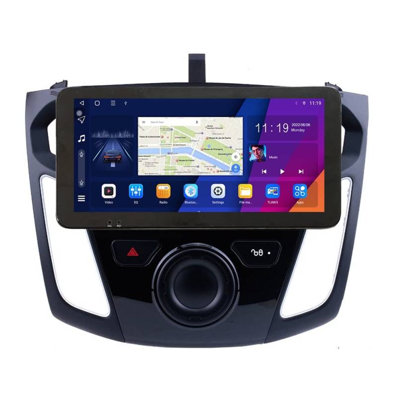 ZERTRAN 10.33" QLED/IPS 1600x720 CarPlay Android Autoradio Autonavigation Stereo Multimedia Player GPS Radio DSP Touchscreen fürFord Focus 2011-2015 von ZERTRAN