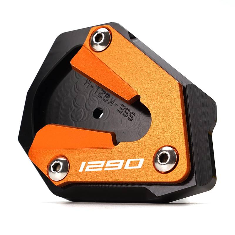 ZESIDIMO Motorrad Zubehör für 1290 SUPER ADVENTURE S 1290 SAS 2021 2022 2023 Seitenständer Stützplatten Verlängerung Ständer 1290 adv 1290s (Schwarz Orange) von ZESIDIMO