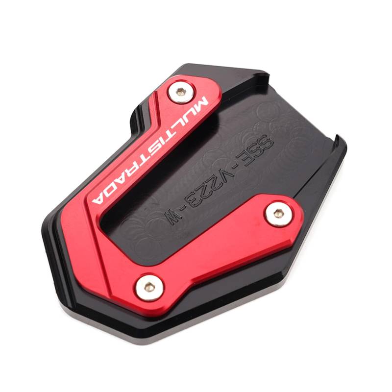 ZEXDDI Passend für 2024 DUCATI Multistrada V2 V4 S 2023 Multistrada V4S V2S 2022 Motorrad Kickstand Fuß Vergrößerung Unterstützung Seitenständer Verlängerung Pad (rot) von ZEXDDI