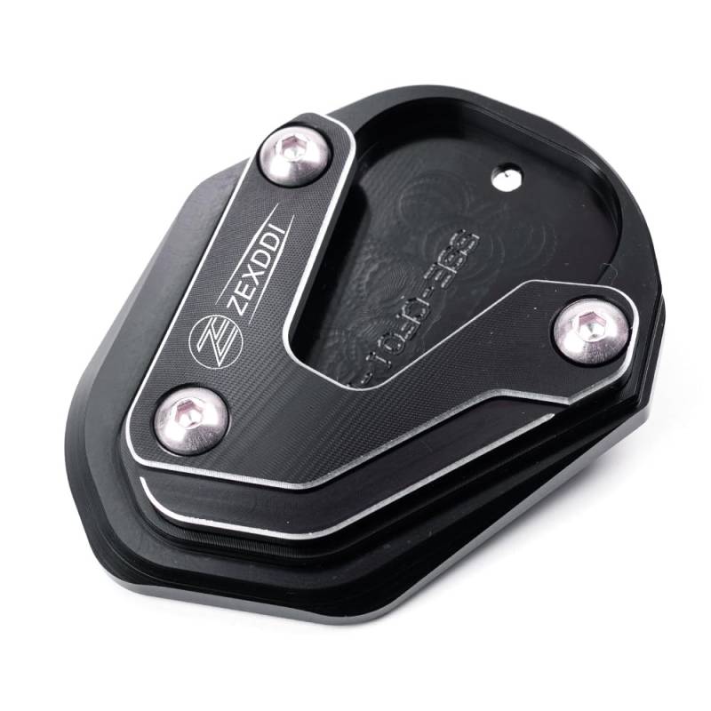ZEXDDI Passend für CFMOTO 700MT 800MT 650MT 650 800 700 MT 650TR-G Motorrad CNC Kickstand Fuß Seitenständer Verlängerung Pad 650 TR-G TRG MT800 (schwarz) von ZEXDDI