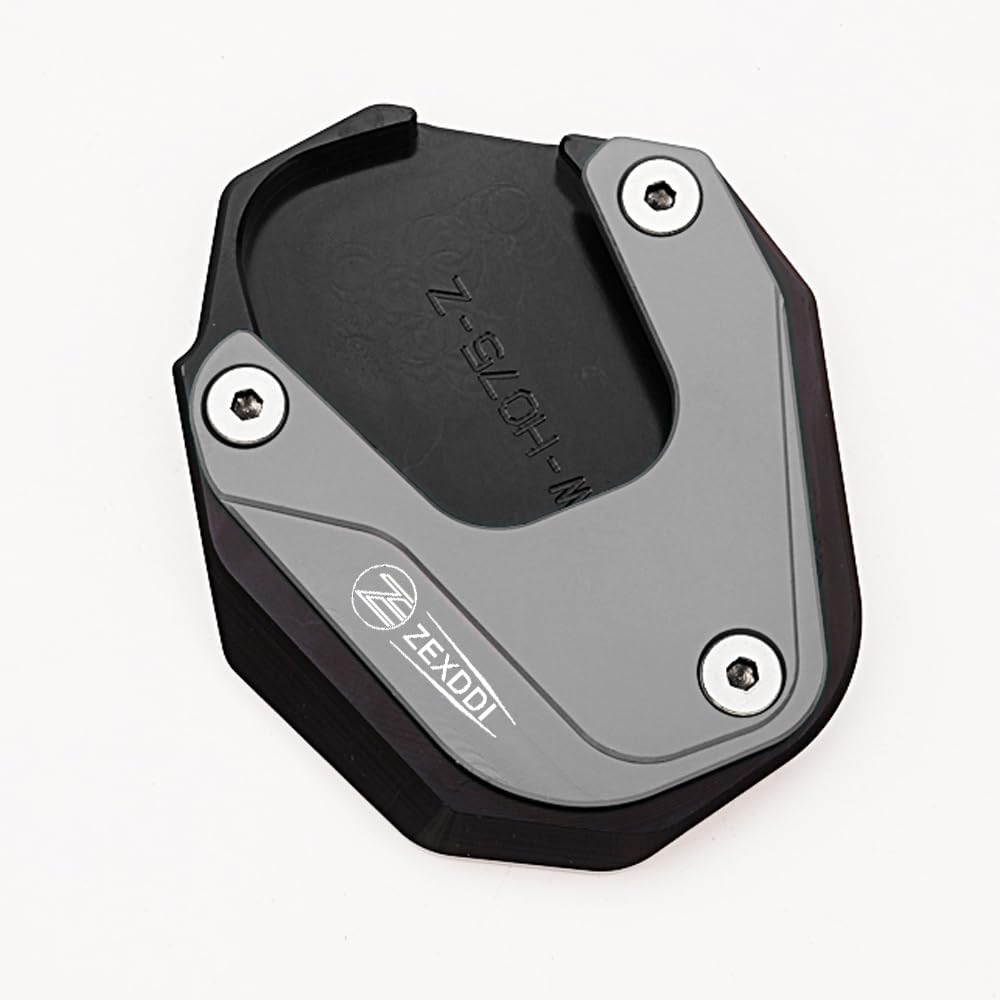 ZEXDDI Passend für Hon-da XADV X-ADV X ADV 750 NC750X NC750 X 2021-2024 Motorrad CNC Seitenständer Verlängerung Pad Kickstand Fuß Vergrößerung Platte Zubehör (Grau) von ZEXDDI