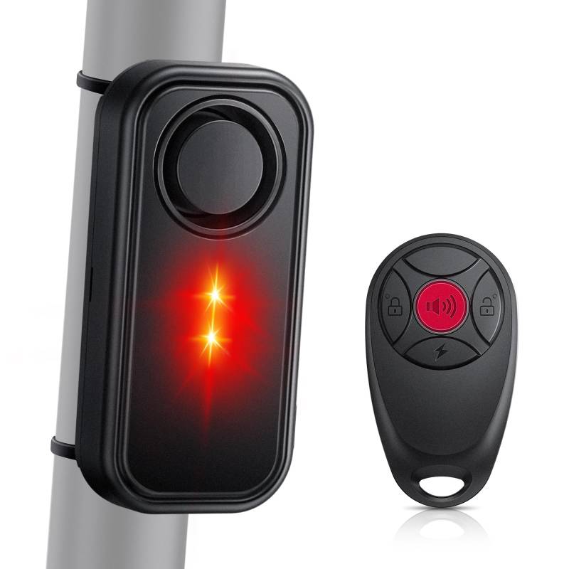 ZEXMTE Fahrrad Alarm 113dB mit Warnlicht Wireless Anti-Diebstahl Vibration Ebike Alarm Wasserdicht Sicherheit Radfahren E-Scooter Alarm mit Fernbedienung von ZEXMTE