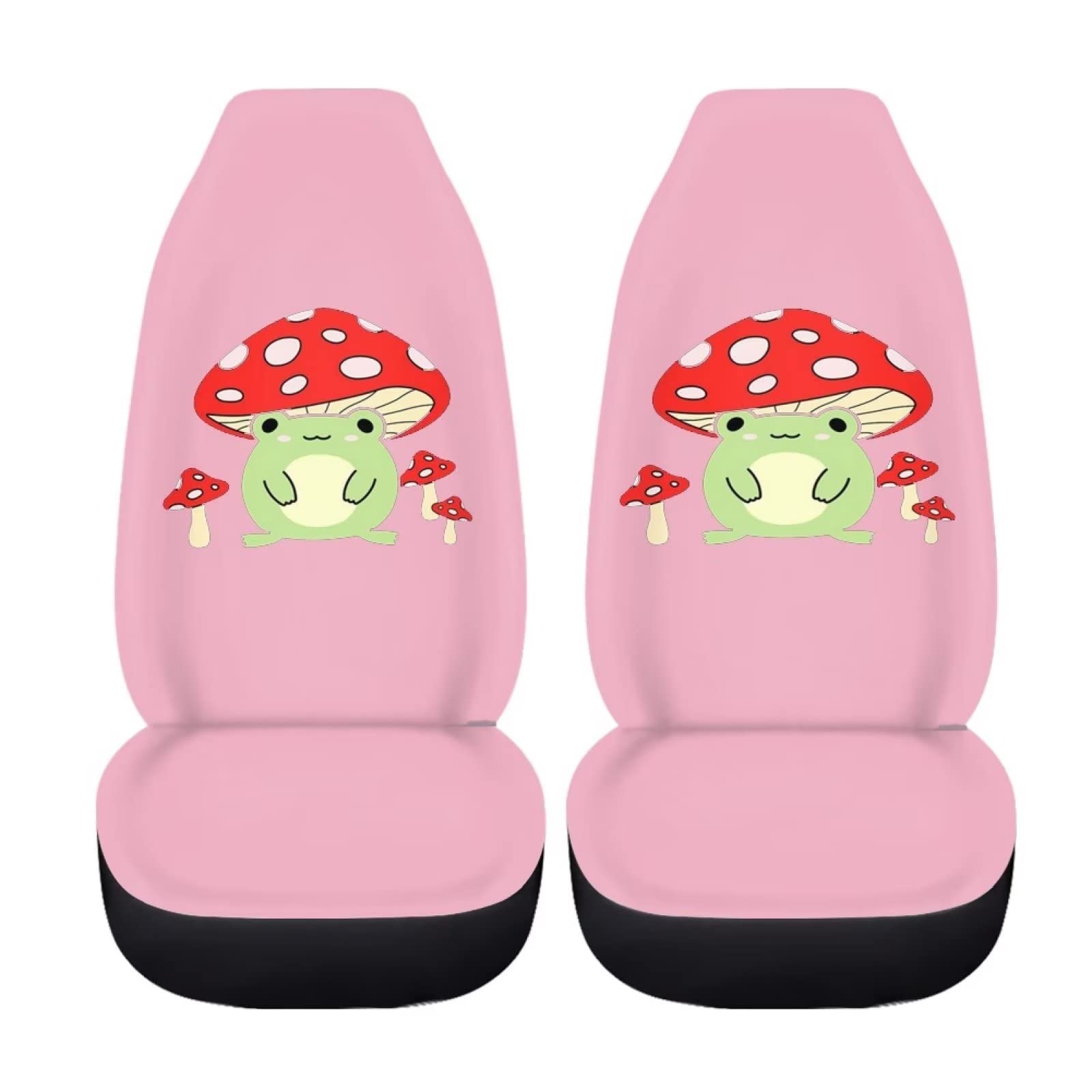 ZFRXIGN Autositzbezüge für Damen, Pilzfrosch, Autozubehör, Auto, LKW, SUV, Innendekor-Set, 2 Stück, rutschfeste Vordersitzbezüge, Rosa ZFRXIGN Autositzbezüge für Damen, Pilzfrosch, Autozubehör, Auto, LKW, SUV, Innendekor-Set, 2 Stück, rutschfeste Vordersitzbezüge, Rosa von ZFRXIGN
