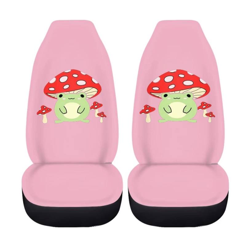 ZFRXIGN Autositzbezüge für Damen, Pilzfrosch, Autozubehör, Auto, LKW, SUV, Innendekor-Set, 2 Stück, rutschfeste Vordersitzbezüge, Rosa von ZFRXIGN