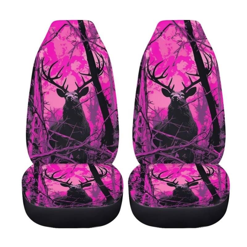 ZFRXIGN Autositzbezüge für Damen, dekoratives Zubehör, Vordersitzschutz, komplettes Set, passend für LKW, SUV und Van, Camouflage, Pink Camo von ZFRXIGN