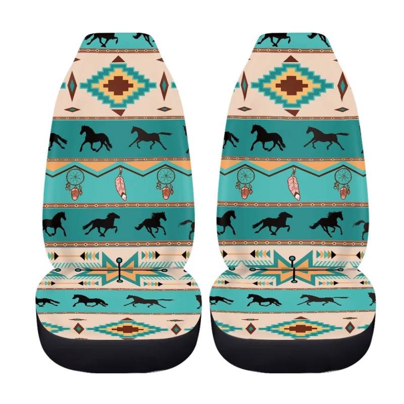 ZFRXIGN Autositzbezüge im Boho-Stil, 2 Stück, Vordersitzschutz, Southwestern Autozubehör, Satteldecke, Autositzbezüge, Tribal Navajo Azteken-Türkis von ZFRXIGN