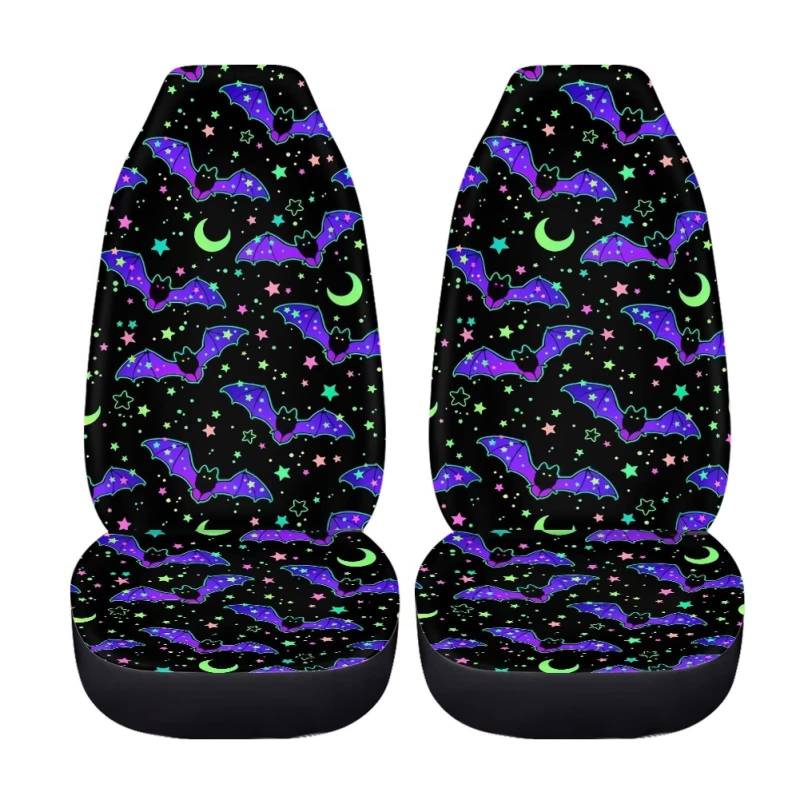ZFRXIGN Bat Galaxy Autositzbezüge für Damen mit Design Allwetterschutz Hohe Rückenlehne Sitzbezug 2er Set Lila Autozubehör von ZFRXIGN