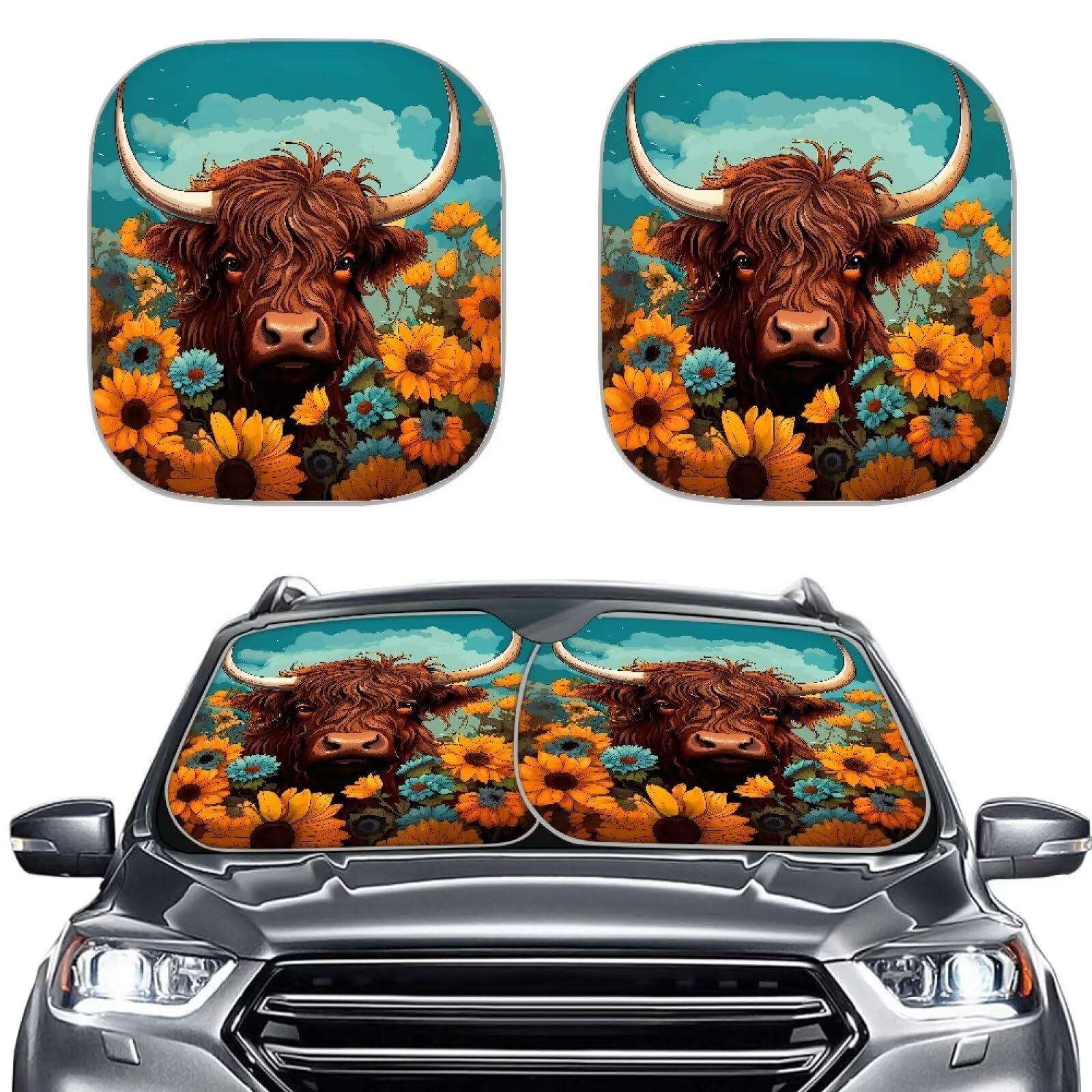 ZFRXIGN Highland Rinder Sonnenblume Auto Windschutzscheibe Sonnenschutz für Frauen Auto Dekor Auto Frontscheibe Sonnenschutz Visier Abdeckung Sonnenschutz Wildtiere Kuh Western ZFRXIGN Highland Rinder Sonnenblume Auto Windschutzscheibe Sonnenschutz für Frauen Auto Dekor Auto Frontscheibe Sonnenschutz Visier Abdeckung Sonnenschutz Wildtiere Kuh Western von ZFRXIGN
