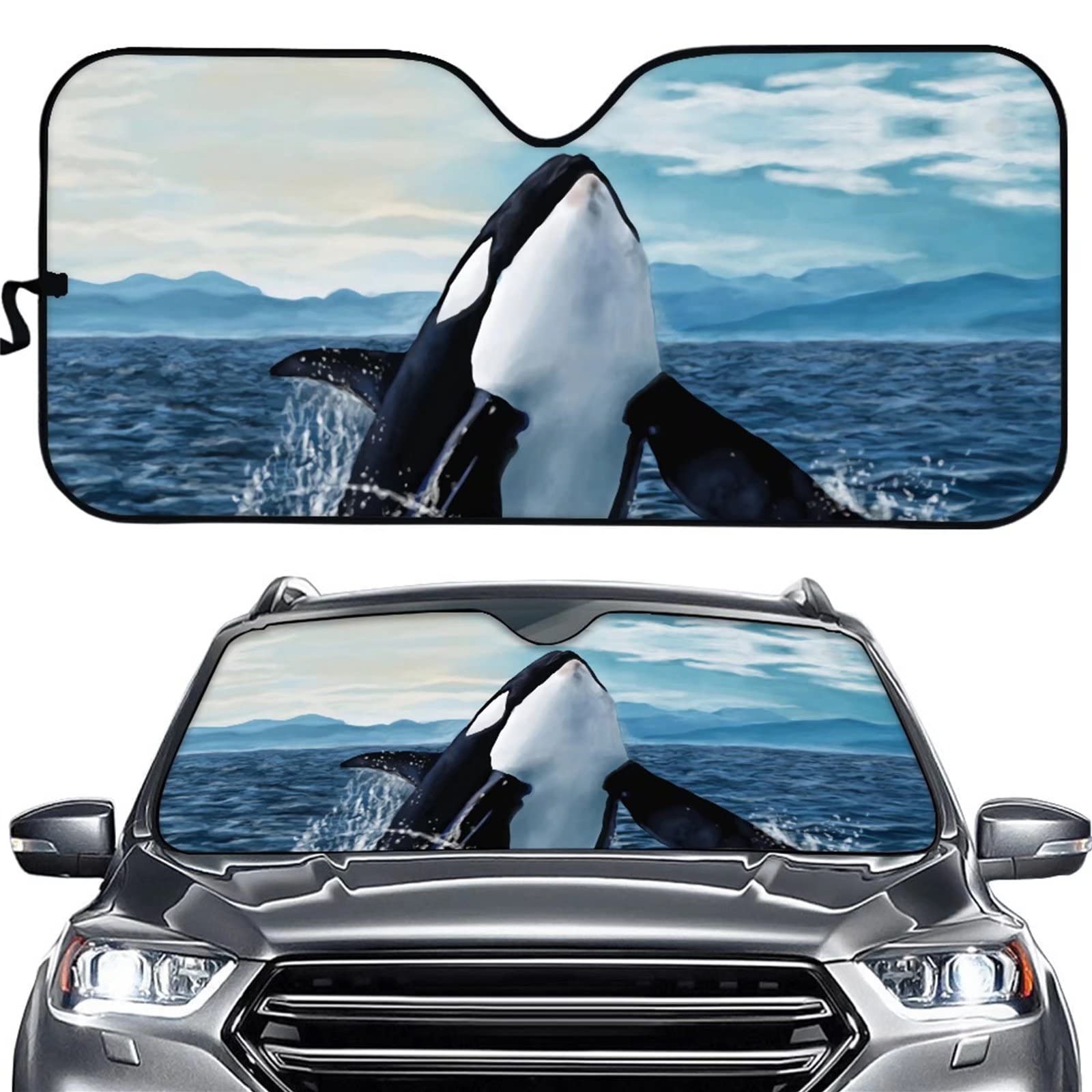 ZFRXIGN Killer Whale Windschutzscheiben-Sonnenschutz für Damen und Herren, Auto-Innenschutz, Limousine, Kofferraum, SUV-Zubehör, niedlicher Orca-Druck, Auto-Sonnenschutz, hält Ihr Fahrzeug kühl ZFRXIGN Killer Whale Windschutzscheiben-Sonnenschutz für Damen und Herren, Auto-Innenschutz, Limousine, Kofferraum, SUV-Zubehör, niedlicher Orca-Druck, Auto-Sonnenschutz, hält Ihr Fahrzeug kühl von ZFRXIGN