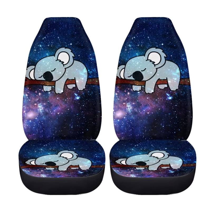 ZFRXIGN Koala Galaxy Autositzbezüge, universelles Autozubehör, langlebig, Schalensitzbezug für Auto, SUV, Kofferraum, Van, Innendekoration, Dunkelblau von ZFRXIGN