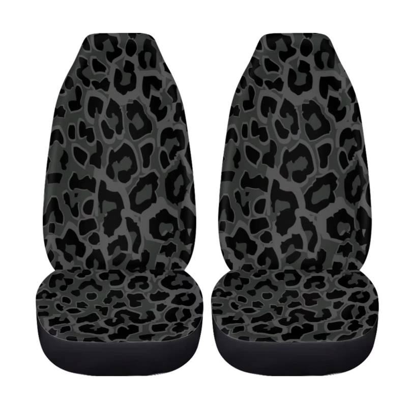 ZFRXIGN Leopard Autositzbezüge, nur Vordersitz, SUV, Schalensitzschutz für Damen, universal, passend für die meisten Autos, Lieferwagen, Vordersitze, 2 Stück, schwarzer Gepard von ZFRXIGN