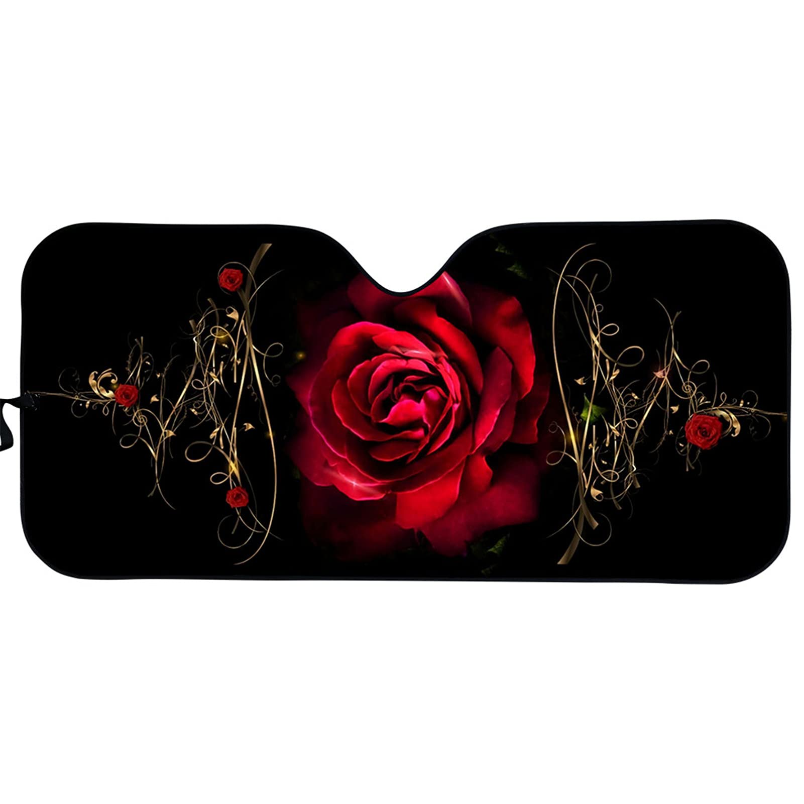 ZFRXIGN Red Rose Windschutzscheiben-Sonnenschutz für Damen, Autozubehör, Sonnenschutz für Limousine, SUV, LKW und Lieferwagen, Innenschutz, Allwetterschutz, Schwarz ZFRXIGN Red Rose Windschutzscheiben-Sonnenschutz für Damen, Autozubehör, Sonnenschutz für Limousine, SUV, LKW und Lieferwagen, Innenschutz, Allwetterschutz, Schwarz von ZFRXIGN