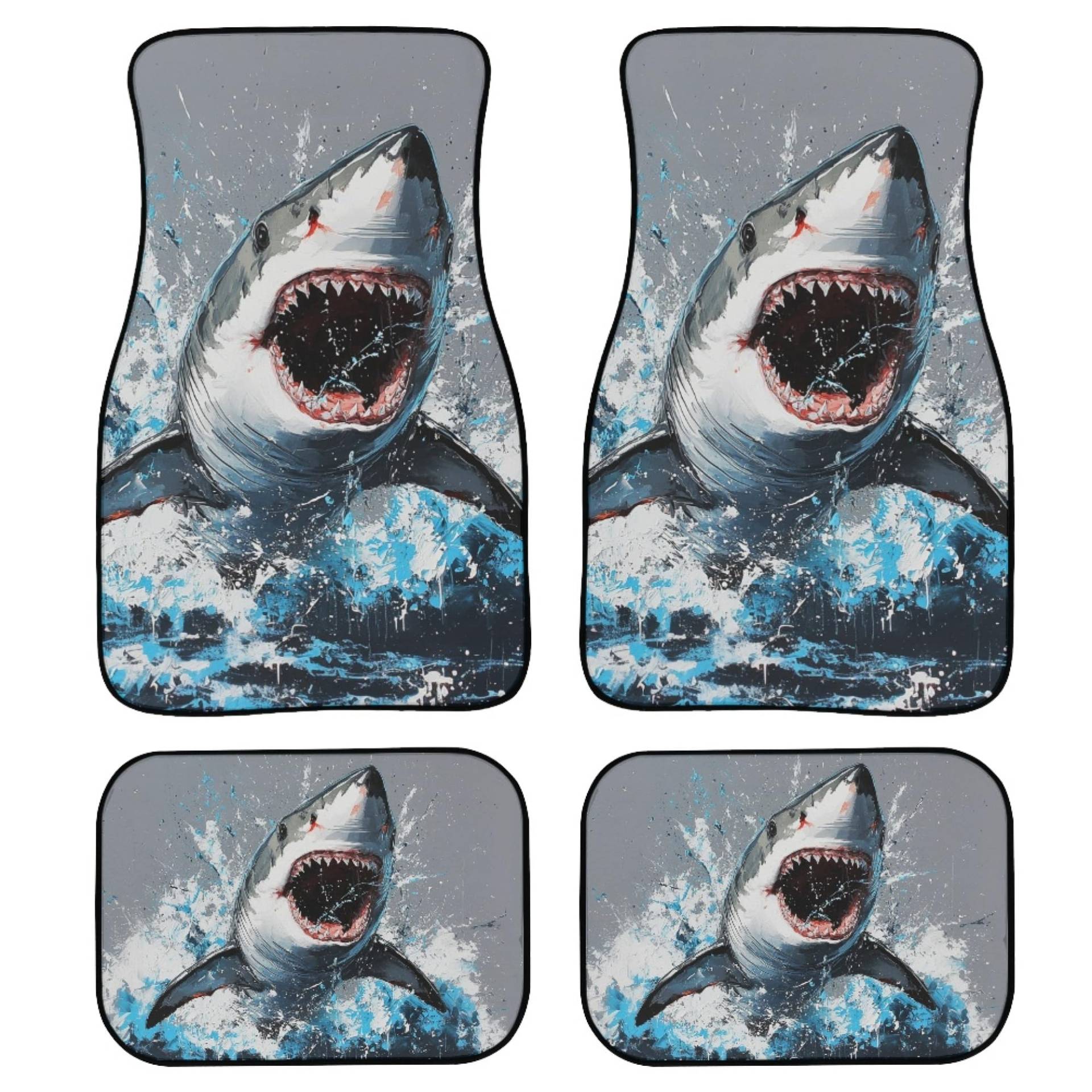 ZFRXIGN Shark Auto Fußmatten Set von 4 Auto Drive Auto Interior Carpet Mat for Front and Rear Floor Protector with Non Slip Rubber Backing Truck SUV Accessory Protective ZFRXIGN Shark Auto Fußmatten Set von 4 Auto Drive Auto Interior Carpet Mat for Front and Rear Floor Protector with Non Slip Rubber Backing Truck SUV Accessory Protective von ZFRXIGN