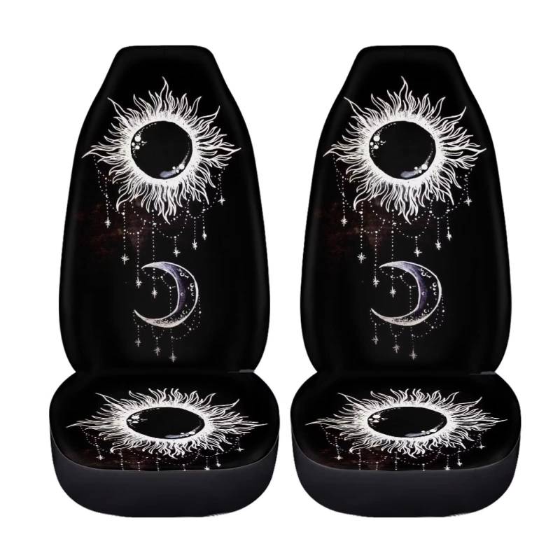 ZFRXIGN Sun ans Moon Autositzbezüge für Damen und Mädchen, universeller Autositzbezug, rutschfest, Satteldecke, Eimer, Schwarz von ZFRXIGN