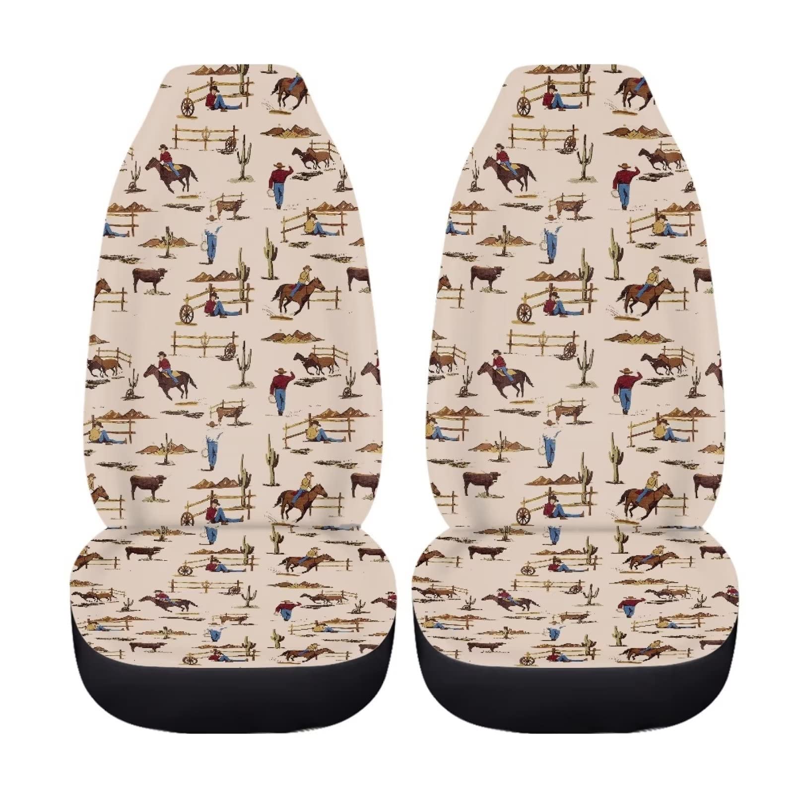 ZFRXIGN Western Cowboy Autositzbezüge für Damen, strapazierfähig, Vordersitzkissen, universelle Passform, SUV, Limousine, einfach auf den Sitz zu setzen, Beige ZFRXIGN Western Cowboy Autositzbezüge für Damen, strapazierfähig, Vordersitzkissen, universelle Passform, SUV, Limousine, einfach auf den Sitz zu setzen, Beige von ZFRXIGN