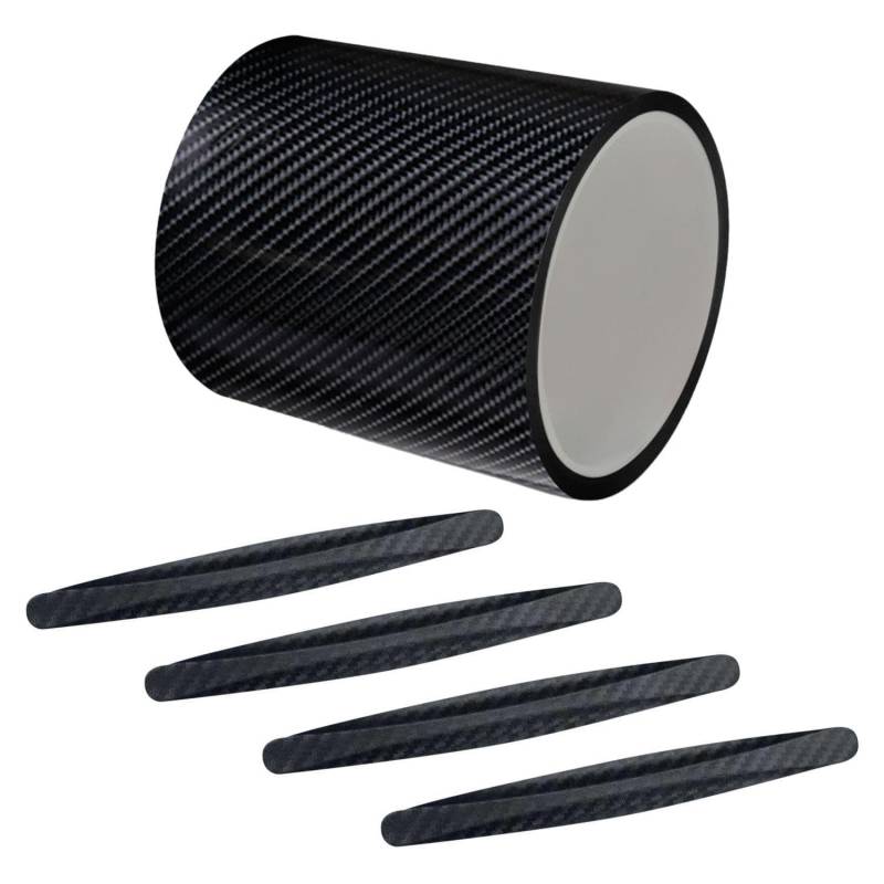 ZGDEIWGF 1 Stück Autotür-Antikollisionsstreifen, 4 Stoßstangen-Antikollisionsstreifen, Schwarz, PVC mit Kohlefasermuster, Kunststoff von ZGDEIWGF