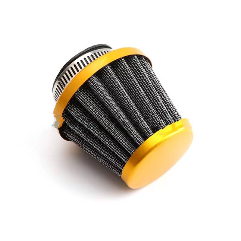 Motorrad Ansaugluftfilter Für FZR400 XJ600 XJ750R XJR900R YX600 Universal Pilz Trichter Motorrad High Flow Luftfilter Intake Filter Ansaugreiniger(Gold 42mm) von ZHANFEIS