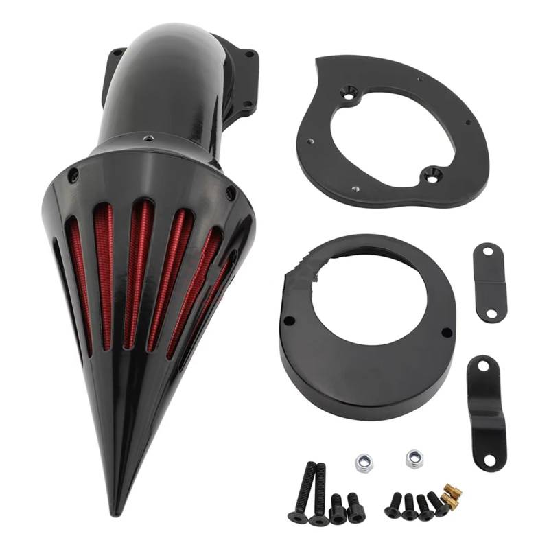 Motorrad Ansaugluftfilter Für V-Star 650 XVS650 1986-2019 Motorradzubehör Luftfilter-Ansaugkit Filter Ansaugreiniger(B-Glossy Black) von ZHANFEIS