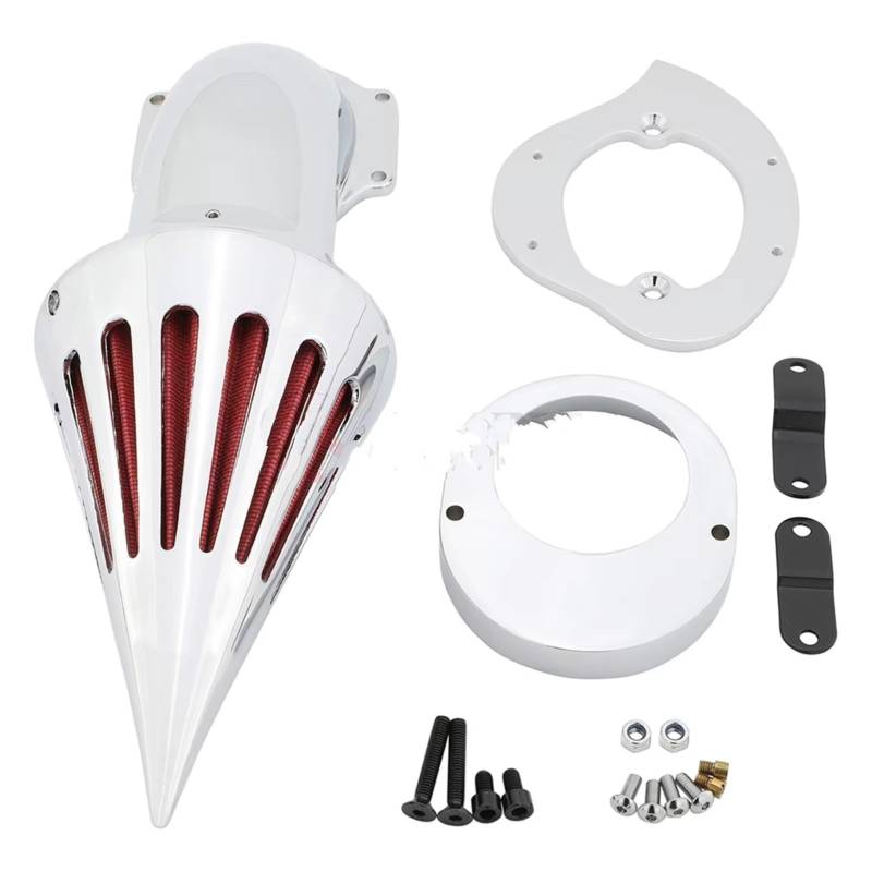 Motorrad Ansaugluftfilter Für V-Star 650 XVS650 1986-2019 Motorradzubehör Luftfilter-Ansaugkit Filter Ansaugreiniger(C-Chrome) von ZHANFEIS