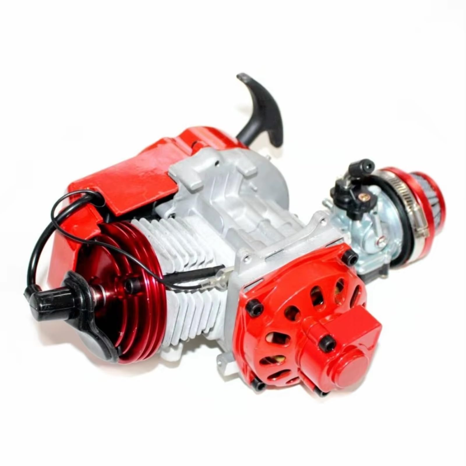 Motorrad Ansaugluftfilter Performance Racing 49cc 2-Takt Start-Motor Motorrad Luftfilter Pocket Rocket Quad Scooter Dirt Bike ATV Buggy Motorrad Filter Ansaugreiniger(Red) von ZHANFEIS