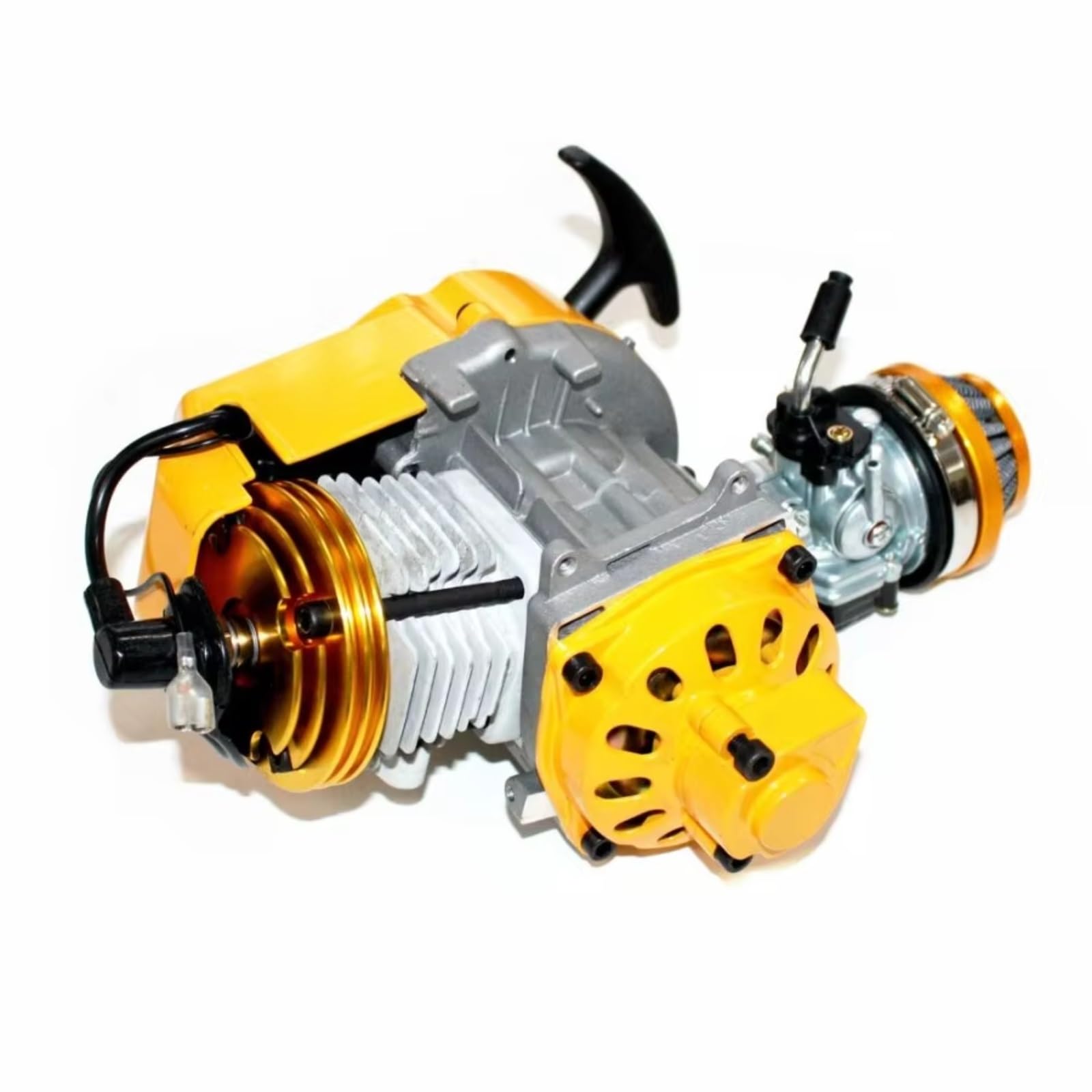 Motorrad Ansaugluftfilter Performance Racing 49cc 2-Takt Start-Motor Motorrad Luftfilter Pocket Rocket Quad Scooter Dirt Bike ATV Buggy Motorrad Filter Ansaugreiniger(Yellow) von ZHANFEIS