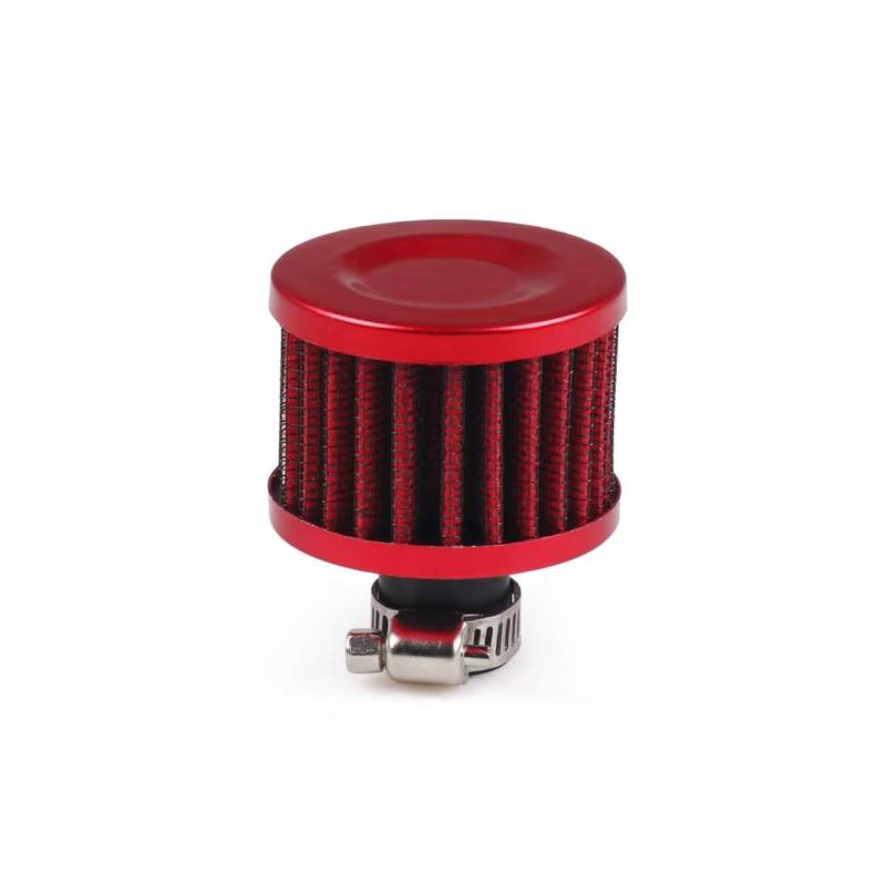 Motorrad Ansaugluftfilter Universal-Luftfilter Klein 12 Mm Motorrad Turbo High Flow Racing Cold Air Intake Filter Pilzkopf Autozubehör Filter Ansaugreiniger(Red) von ZHANFEIS