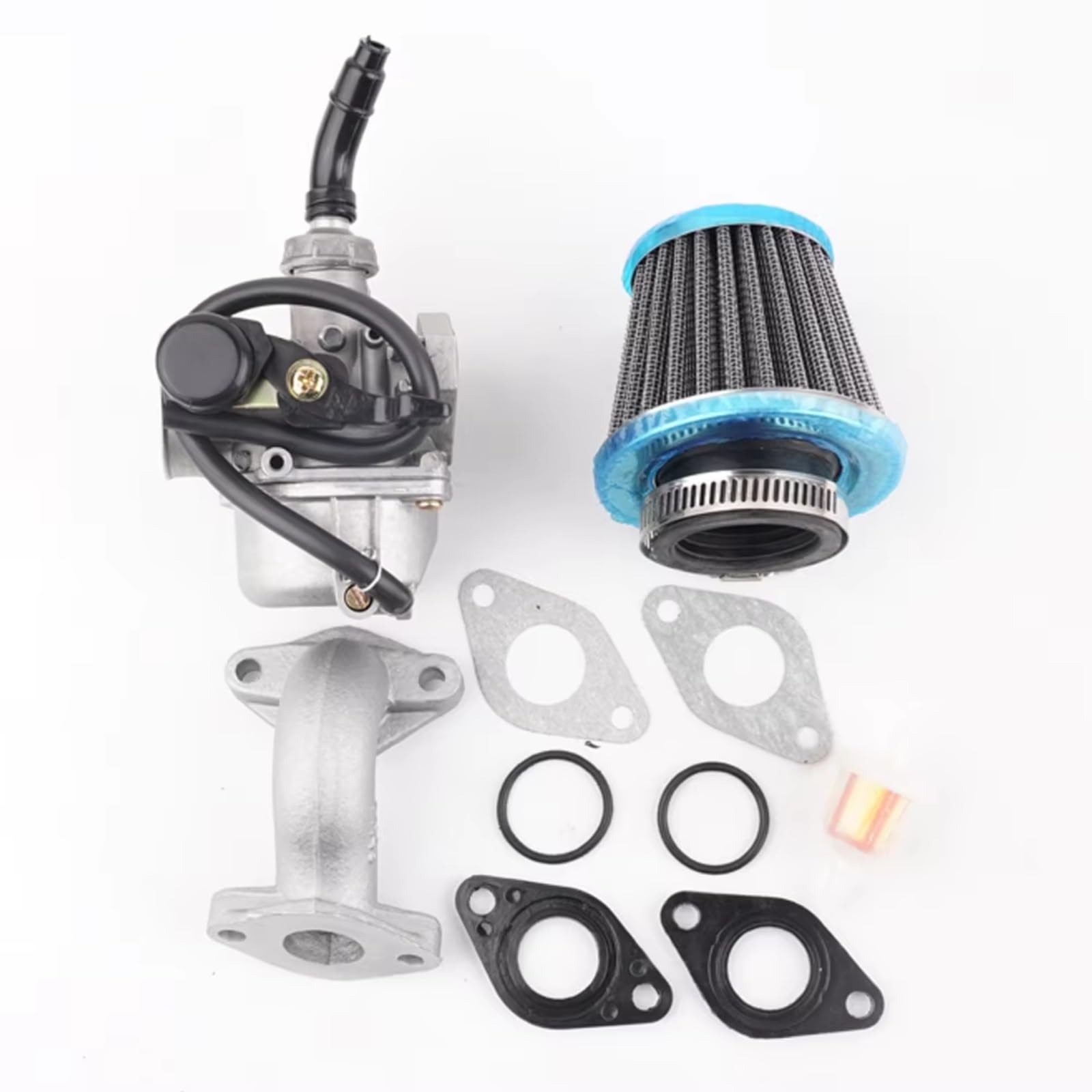 Motorrad Ansaugluftfilter Universal-Schnittstelle Auto-Luftfilter Klein 12 Mm Für Motorrad Turbo High Flow Racing Kaltlufteinlassfilter Pilzkopf Filter Ansaugreiniger(Carburetor Set) von ZHANFEIS