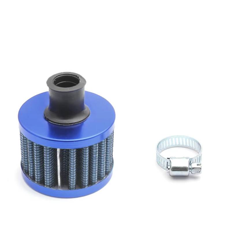 Motorrad Ansaugluftfilter Universeller 12-mm-Luftfilter Motorrad-Kaltluftansaugung Pilzstil Mit Hohem Durchfluss -Entlüftungsabdeckung Entlüftungsfilter Filter Ansaugreiniger(Blue) von ZHANFEIS