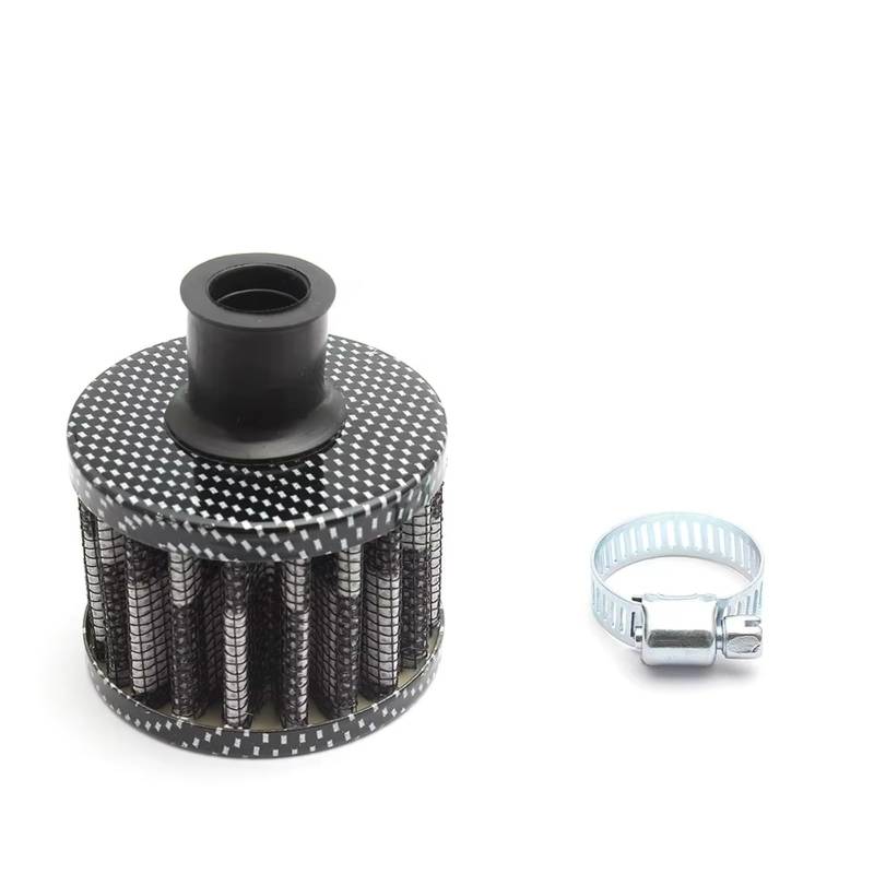 Motorrad Ansaugluftfilter Universeller 12-mm-Luftfilter Motorrad-Kaltluftansaugung Pilzstil Mit Hohem Durchfluss -Entlüftungsabdeckung Entlüftungsfilter Filter Ansaugreiniger(Carbon) von ZHANFEIS