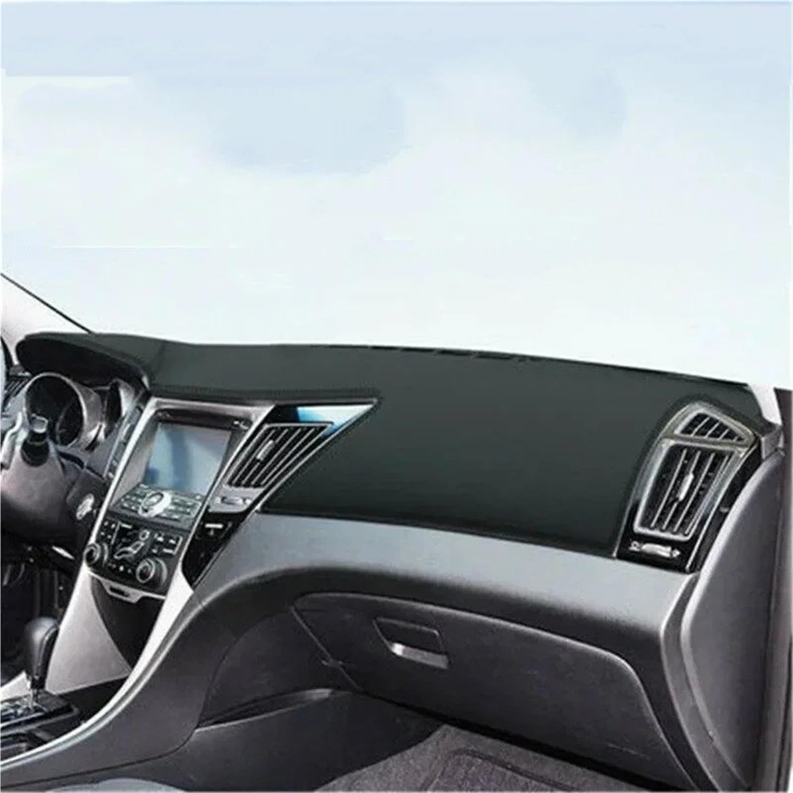Auto Dash Mat Für Hyundai Für Sonata 8 2011 2012 2013 2014 Leder Dashboard Abdeckung Dash Pretector Anti-Slip Matte Trim Sonnenschirm Dashmat Teppich Auto Dashboard Cover(Left Hand Driver) von ZHANGWENLING