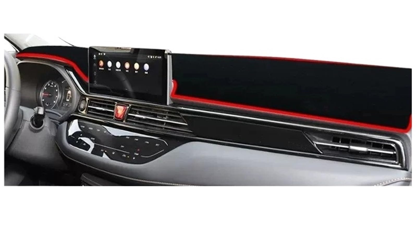 Auto Dash Mat Für JAC Js4 Sei4 Pro 2020 2021 2022 2023 Auto Dashboard Vermeiden Licht Pad Instrument Plattform Schreibtisch Abdeckung Matten Teppiche Auto Dashboard Cover(RED) von ZHANGWENLING