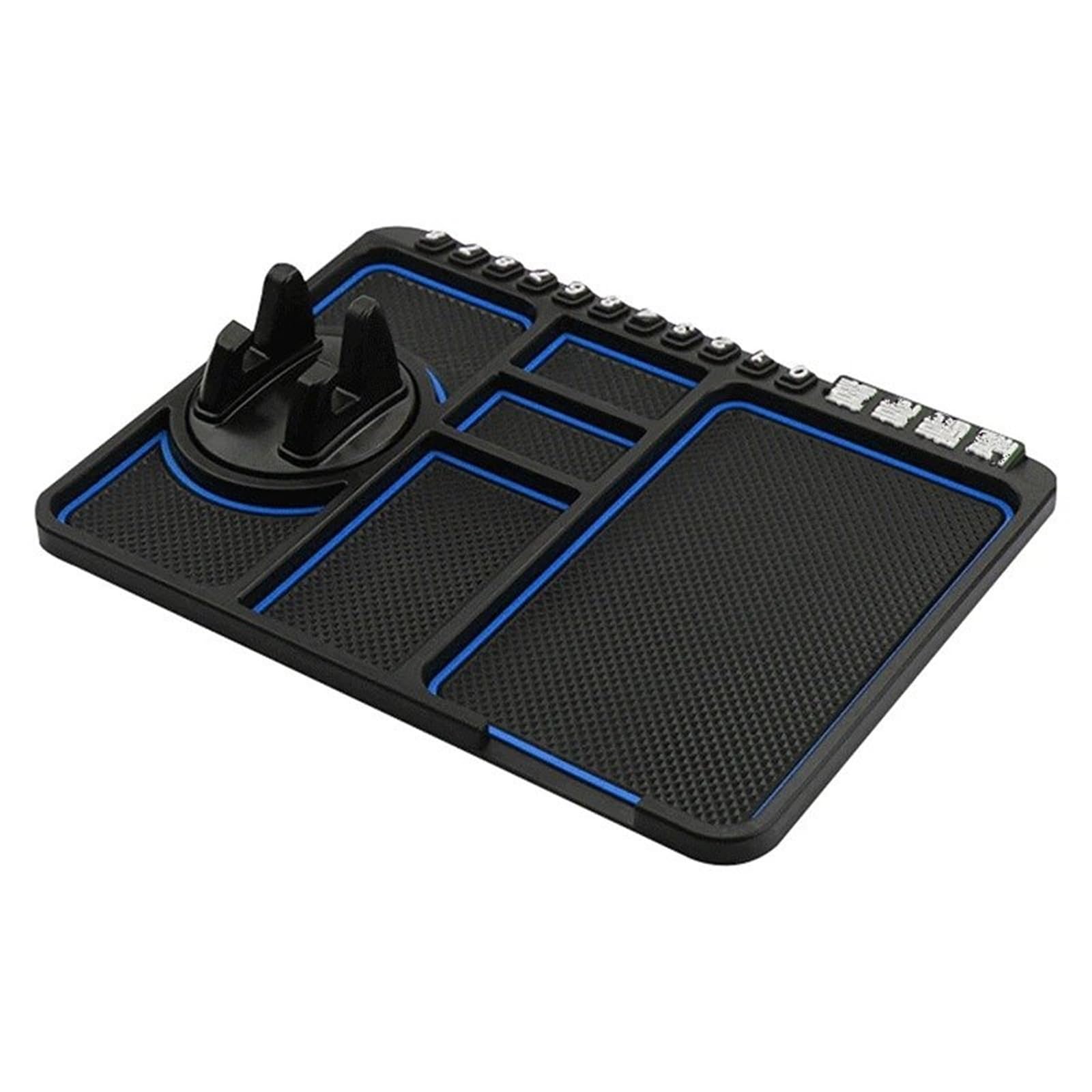 Auto Dash Mat Multifunktionale Auto Anti Rutsch Matte Auto Telefonhalter GPS Navigation Aufbewahrungskissen Innenausstattung Armaturenbrett Auto Dashboard Cover(Blau) von ZHANGWENLING