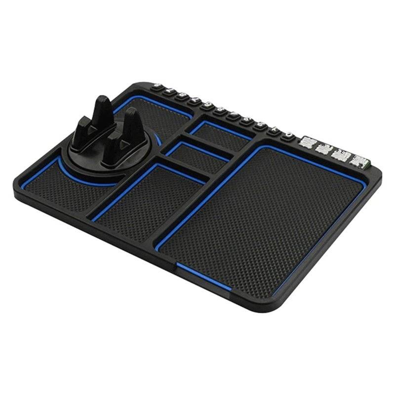 Auto Dash Mat Multifunktionale Auto Anti Rutsch Matte Auto Telefonhalter GPS Navigation Aufbewahrungskissen Innenausstattung Armaturenbrett Auto Dashboard Cover(Blau) von ZHANGWENLING