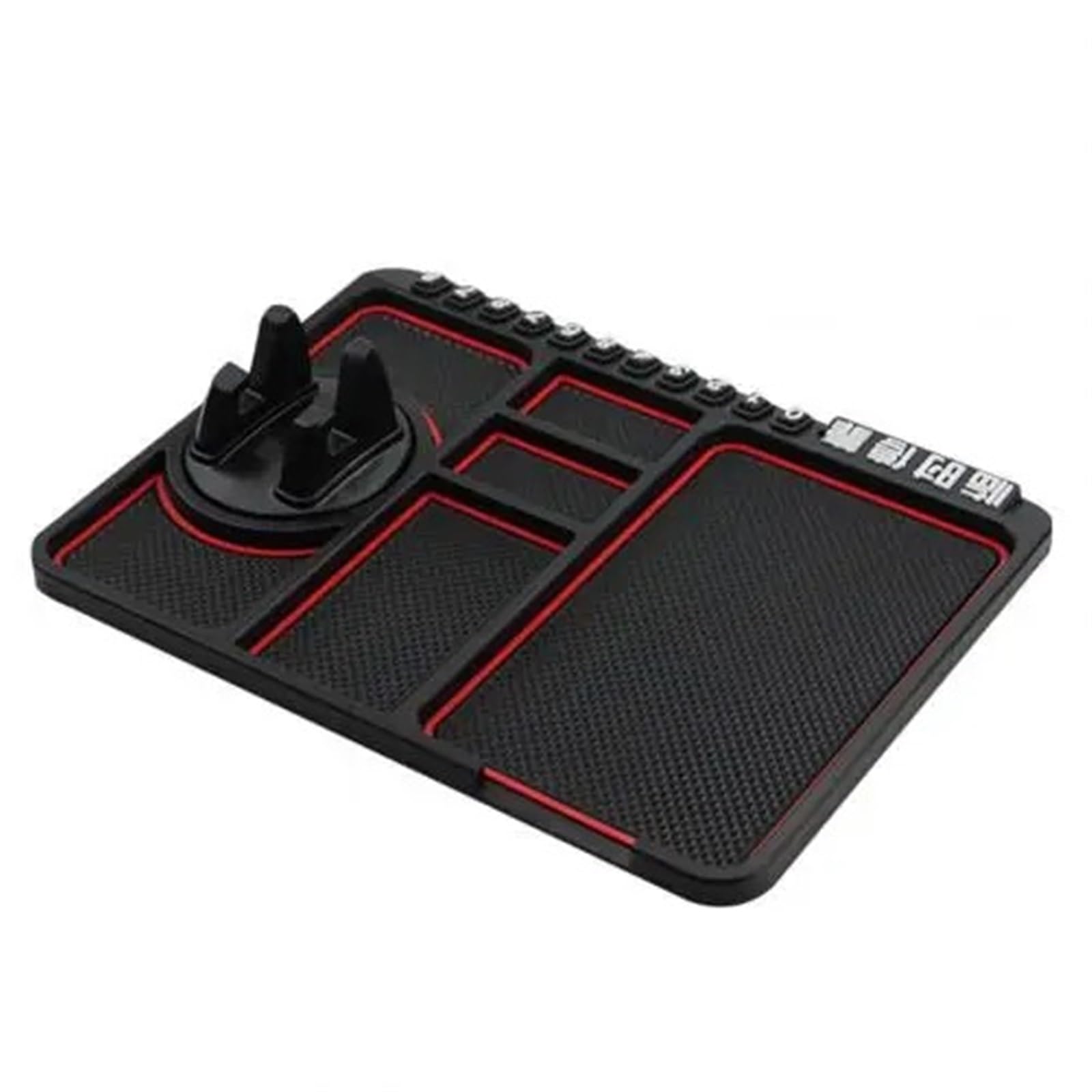 Auto Dash Mat Multifunktionale Auto Anti Rutsch Matte Auto Telefonhalter GPS Navigation Aufbewahrungskissen Innenausstattung Armaturenbrett Auto Dashboard Cover(Red) von ZHANGWENLING