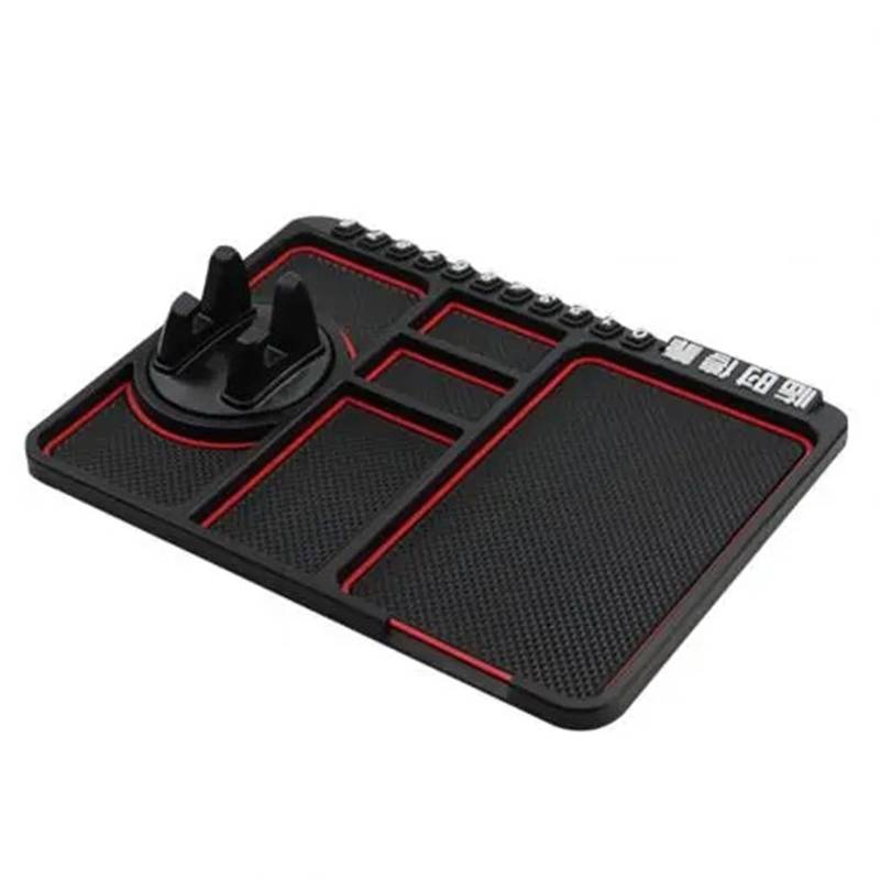 Auto Dash Mat Multifunktionale Auto Anti Rutsch Matte Auto Telefonhalter GPS Navigation Aufbewahrungskissen Innenausstattung Armaturenbrett Auto Dashboard Cover(Red) von ZHANGWENLING